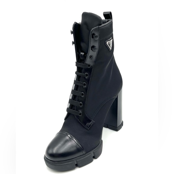 Prada 110 Leather & Nylon Hiker Booties - Picture 5 of 11